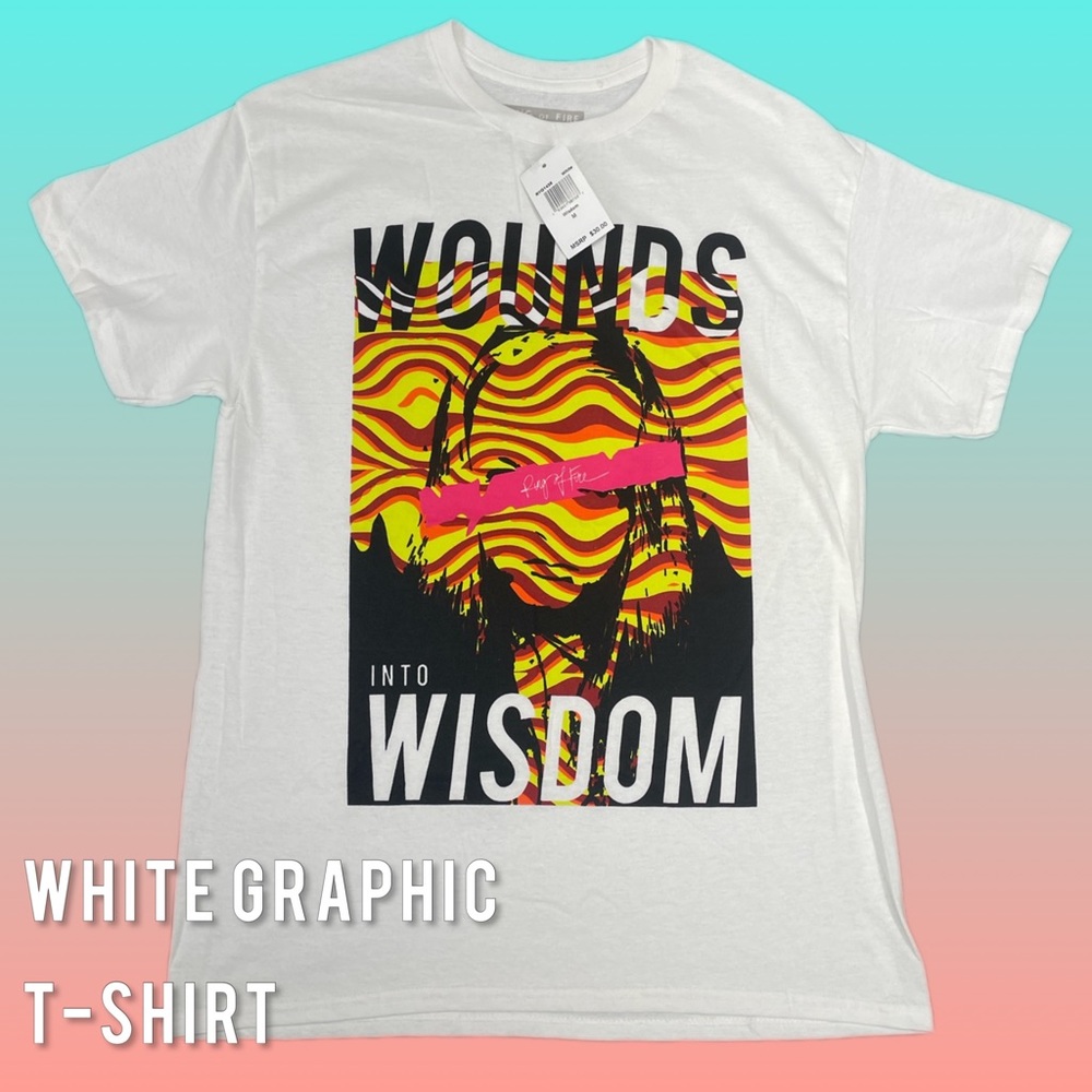 Ring of Fire Wounds Into Wisdom Brand New Graphic Tee Men's Size Medium